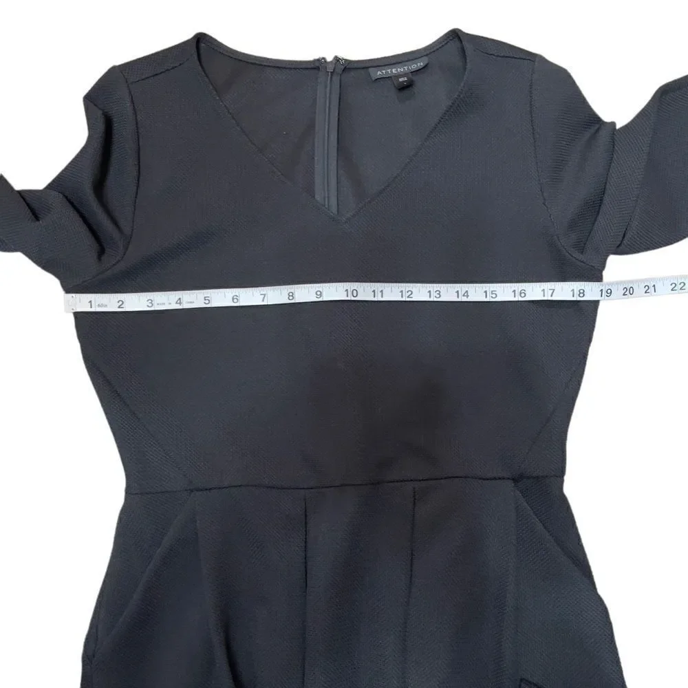 attention Black 3/4 Sleeve & Front Pocket Dress LARGE
